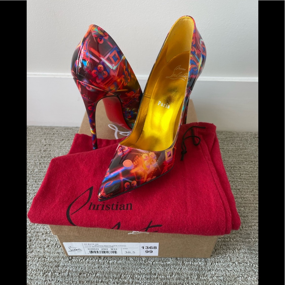 Christian Louboutin so Kate 120 patent disco laser/lining multicolor 38.5